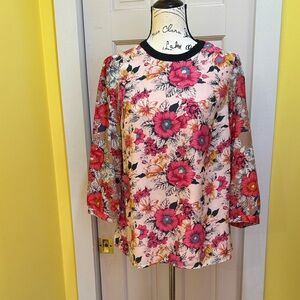 Tinley Road Floral Blouse - Pink and Red